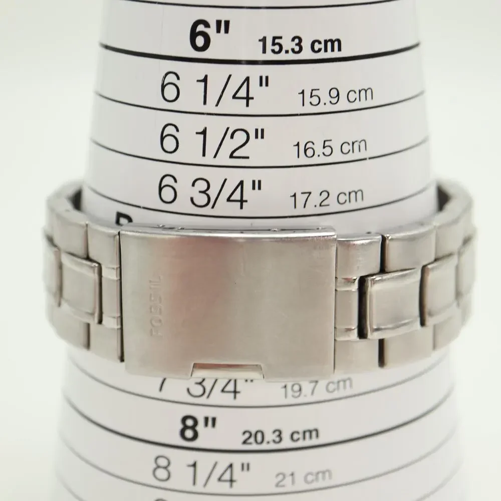 Fossil Decker Men's 42mm Chronograph Watch Silver Black Steel CH2600 New Battery